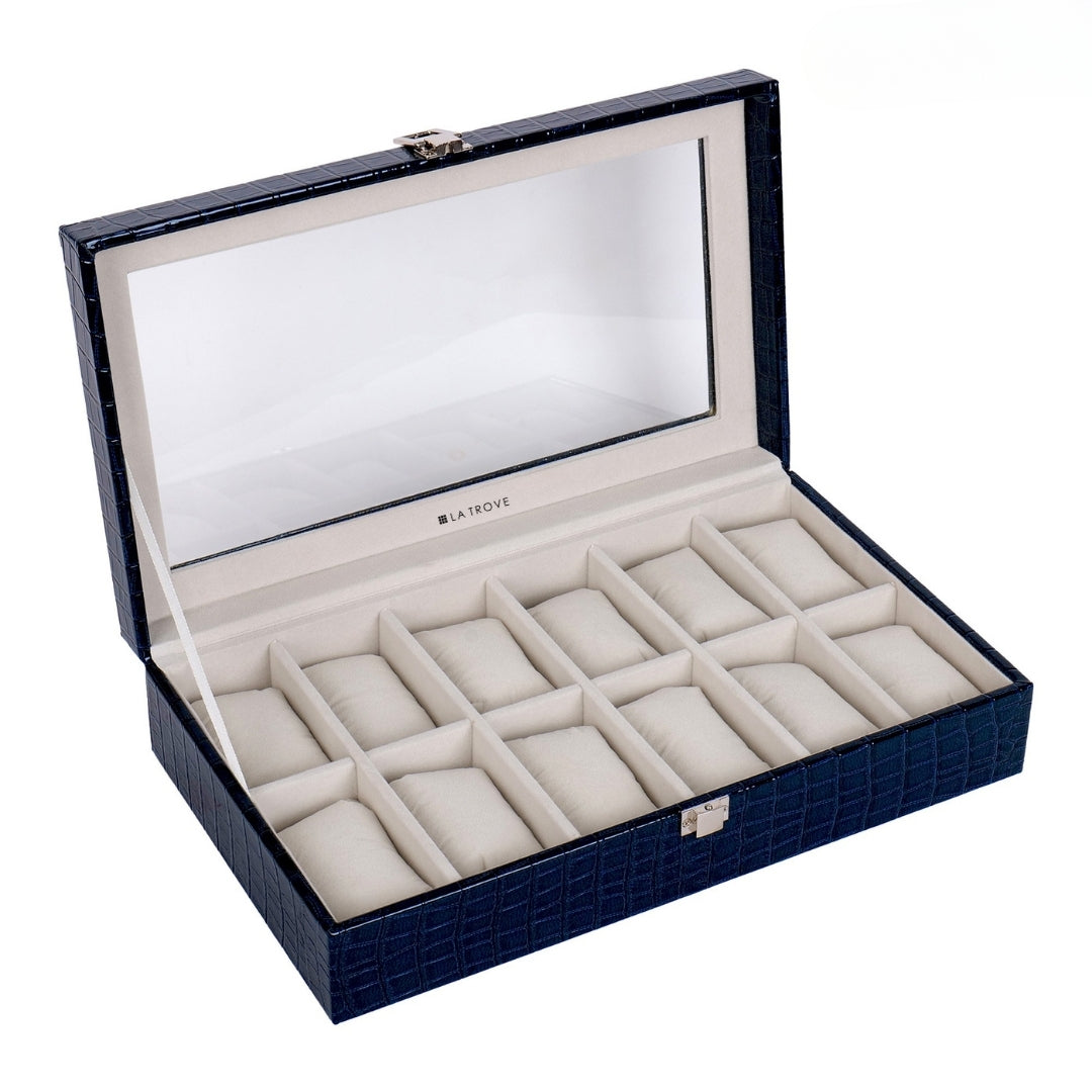12 Slot Watch Box ( With Glass Top)